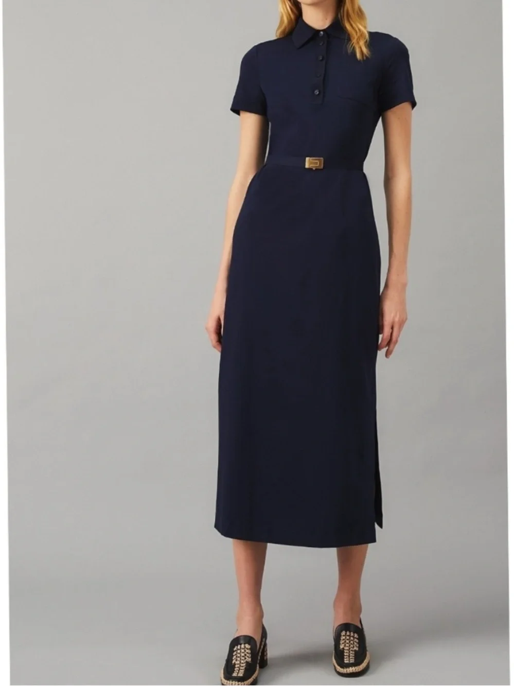 NWT Tory Burch Knit Polo Belted Midi Dress